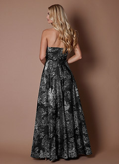 Daiane Negro Dorado Vestido image2