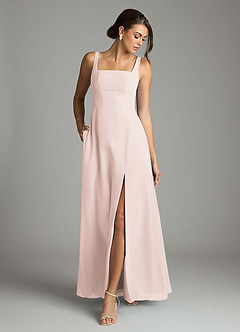 Azazie Debra Bridesmaid Dresses Rose Petal A-Line with Pockets Chiffon Convertible Dress image4