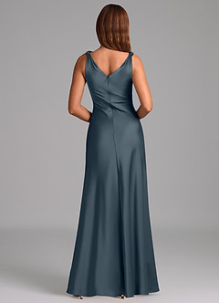 Azazie Nerine Brudtärnklänningar Klä av A-Linje i Stretch Satin Plisserad Skymning image5