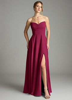 Azazie Ayla Bridesmaid Dresses Burgundy A-Line Sweetheart Neckline Chiffon Dress image6