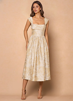 Runa Vintage Champagne Midi Dress image4