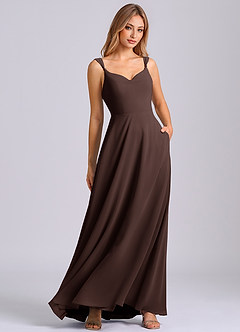 Azazie Beatrice Bridesmaid Dresses Ganache A-Line Sweetheart Neckline Chiffon Dress image2