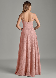 Azazie Amani Robes de demoiselle d'honneur Robe Trapèze en Blumen-Burnout Plissée Rosette image6