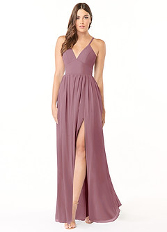 Azazie Aaida Bridesmaid Dresses Vintage Mauve A-Line Corset Chiffon Dress image1