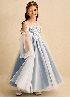 Azazie Zimi Jurken voor bloemenmeisjes Baljurk Jurk van Tule Sweetheart Halslijn Schemering image6