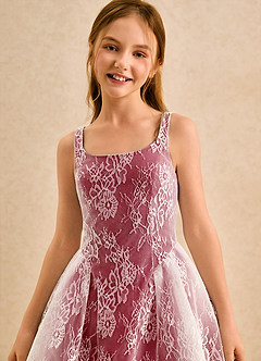 Azazie Cubbie Girls Formal Flower Girl Dresses Scarlet A-Line Lace Dress image6