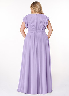 Azazie Daphne Bescheidene Brautjungfernkleider A-Linie Gekräuselt Chiffon Bodenlänge Kleid image7