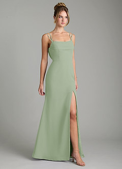 Azazie Egypt Robes de demoiselle d'honneur Robe Fourreau en Mousseline de soie Encolure en Forme de Cœur Vert Sauge image5