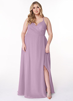 Azazie Davis Bridesmaid Dresses Wisteria A-Line V-Neck Chiffon Dress image7