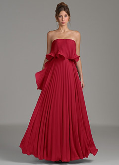 Azazie Alexia Bridesmaid Dresses Scarlet A-Line Ruched Chiffon Dress image4