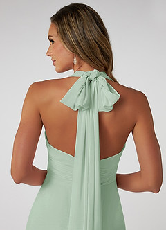 Azazie Fifi Vestidos de damas de honor Vestido de Agave de Gasa de Corte En A Convertible con Sin tirantes image4