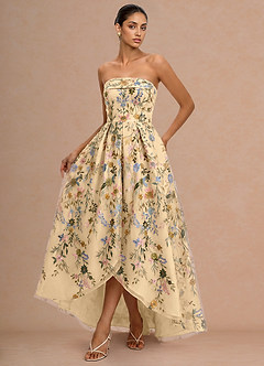 Lelia Lemon Multi Maxi Dress | Azazie UK