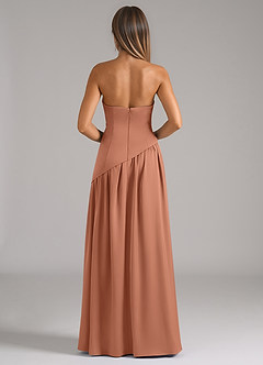 Azazie Adeline Bridesmaid Dresses Bronzer A-Line Strapless Stretch Satin Convertible Dress image5