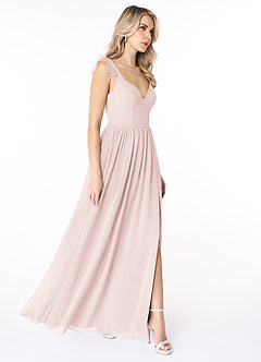 Azazie Stassie Bridesmaid Dresses Rose Petal A-Line Sweetheart Ruched Chiffon Dress image4