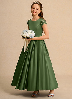 Azazie Bunny Junior Formal Sukienki dla dziewczynek sypiących kwiaty Suknia balowa Koronka Sznurówka Długość kostki Sukienka image6