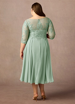 Azazie Marge Abiti per la Madre della Sposa Abito A-Line in Chiffon in Pizzo con Scollo a U Agave image2