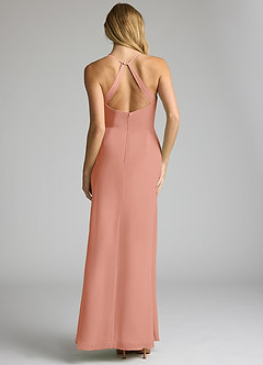 Azazie Becca Robes de demoiselle d'honneur Robe Fourreau en Mousseline de soie Col en V Mai Tai image5