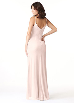 Azazie Deandra Bridesmaid Dresses Rose Petal Mermaid Pleated Mesh Dress image4