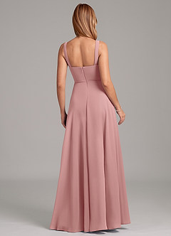 Azazie Shaude Bridesmaid Dresses Dusty Rose A-Line Pleated Chiffon Dress image2