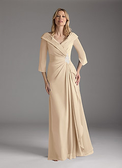 Azazie Jaycee Mother of the Bride Dresses Champagne A-Line Chiffon Dress image5