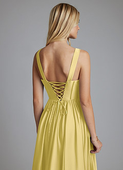 Azazie Delmie Brudtärnklänningar Klä av A-Linje i Stretch Satin Korsett Kanariefågel image3