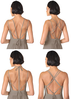 Azazie Farren Bridesmaid Dresses Taupe A-Line Pleated Chiffon Convertible Dress image9
