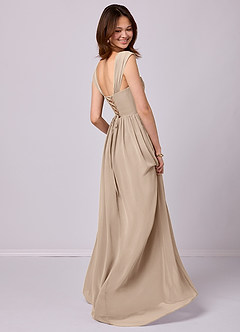 Barbie ♥ Azazie Bridesmaid Dresses Taupe A-Line Corset Chiffon Dress image4