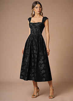 Dana Black Midi Dress | Azazie