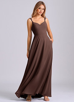 Azazie Beatrice Bridesmaid Dresses Ganache A-Line Sweetheart Neckline Chiffon Dress image1