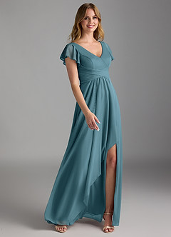 Azazie Omari Bridesmaid Dresses Bermuda A-Line Mesh Dress image2