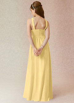 Azazie Jiya Junior Butter A-Line Pleated Chiffon Dress image2