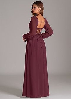 Azazie Maree Bridesmaid Dresses Cabernet A-Line Corset Chiffon Dress image2