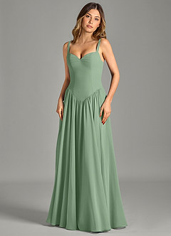 Azazie Evadina Suknie dla druhen Linia A Gorset Szyfon Do ziemi Sukienka image4