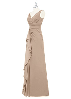 Azazie Julianna Bridesmaid Dresses Taupe A-Line Chiffon Dress image8