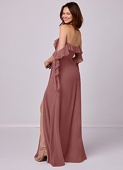 Barbie ♥ Azazie Bridesmaid Dresses Desert Rose A-Line Off the Shoulder Chiffon Convertible Dress image3