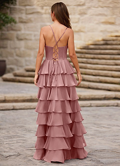 Rhythm Rose Clair Robe de bal trapèze à volants image2