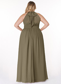 Azazie Iman Bridesmaid Dresses Willow Green A-Line A-Line Ruched Chiffon Dress image9