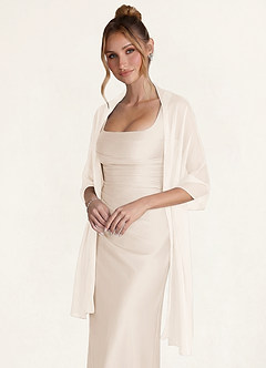 front Azazie Chiffon Sparkly Cover Up Scarf