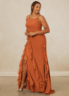 Christian Siriano Bridal for Azazie 1006 Bridesmaid Dresses Cinnamon Mermaid Ruched Chiffon Dress image11