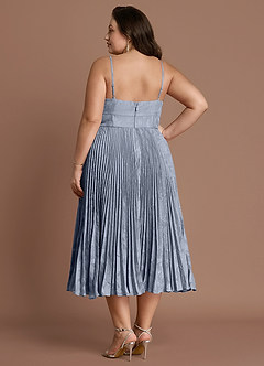 Annie Powder Blue Pleated Midi Dress image2