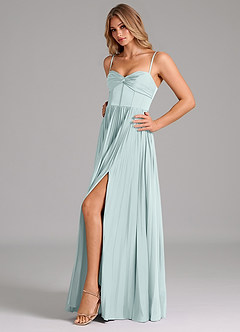 Azazie Tyla Bridesmaid Dresses Mist A-Line Sweetheart Neckline Stretch Satin Dress image6