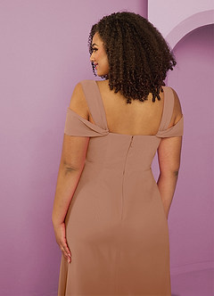 Barbie ♥ Azazie Bridesmaid Dresses Champagne Rose A-Line Off the Shoulder Chiffon Dress image13