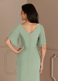 Azazie Louanne Mère de la mariée Robes Robe Sirène en Tricot de luxe Plissé col bateau Agave image6