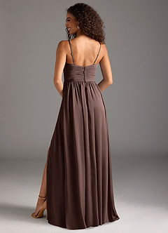 Azazie Alia Abiti da Damigella Abito A-Line in Raso Elasticizzato Plissettato Ganache image4
