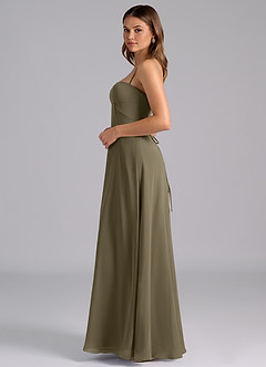 Azazie Valentine Bridesmaid Dresses Willow Green A-Line Corset Chiffon Dress image4