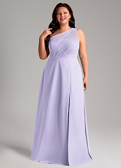 Azazie Phaedra Bridesmaid Dresses Lilac A-Line One Shoulder Chiffon Dress image5