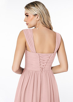 Azazie Angie Abiti da Damigella Abito A-Line in Chiffon Corsetto Rosa Cipria image3