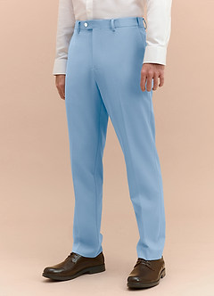 front James Sky Blue Structured Stretch Dress Pants