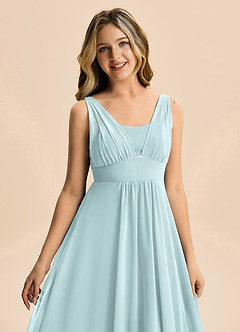 Azazie Odette Junior Vestido de Neblina de Gasa de Corte en A con Escote de Corazón image2