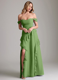 Azazie Sloane Bridesmaid Dresses Basil A-Line Sweetheart Neckline Chiffon Dress image4